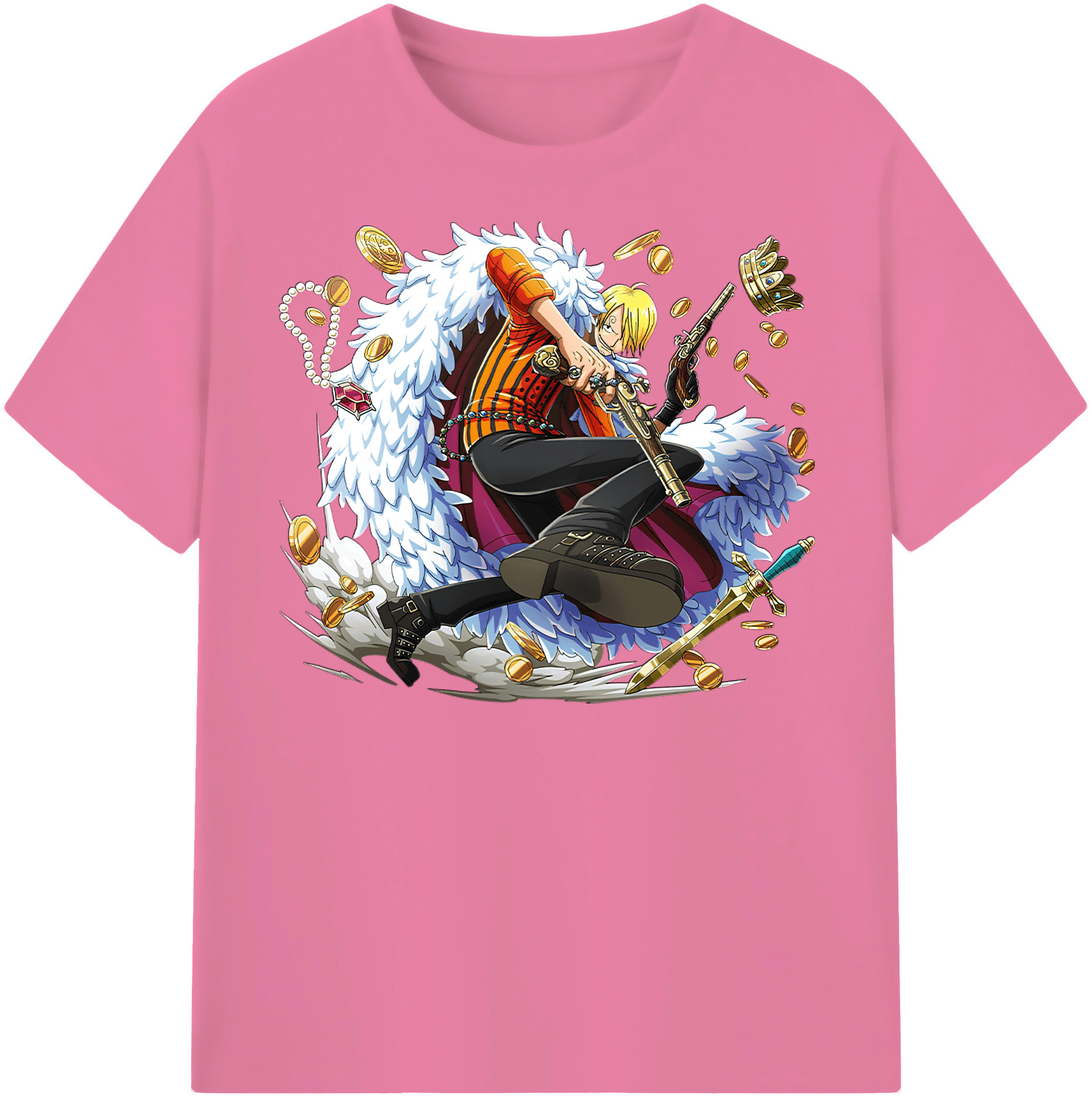 ワンピース サンジ ONE PIECE Sanji 綿100％半袖Tシャツ（フロントプリント）